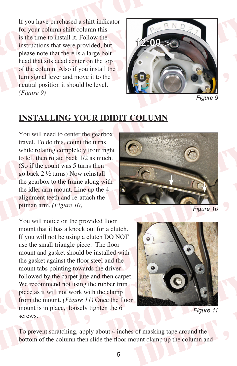 Installing your ididit column | ididit Retrofit Steering Column: 1965 Falcon User Manual | Page 7 / 12