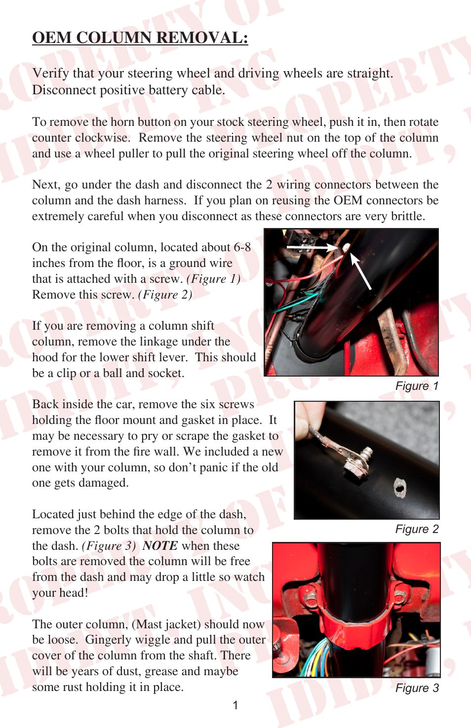 Oem column removal | ididit Retrofit Steering Column: 1965 Mercury Comet User Manual | Page 3 / 8