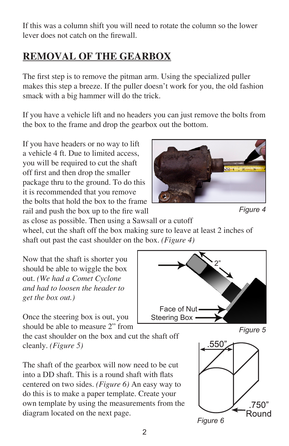 Removal of the gearbox | ididit Retrofit Steering Column: 1965 Mercury Comet User Manual | Page 4 / 8