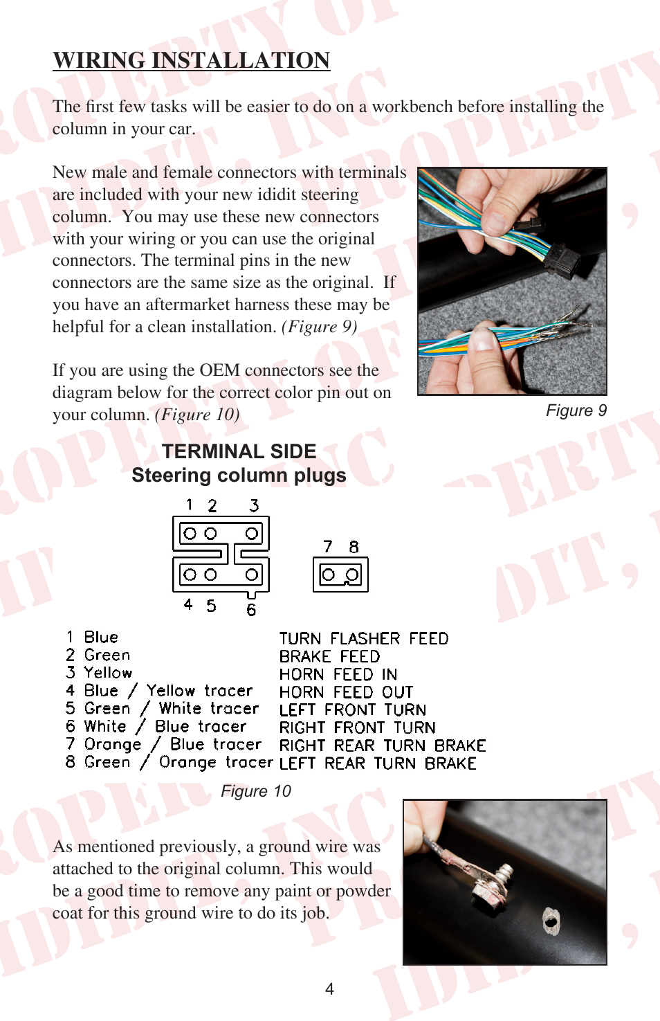 Wiring installation | ididit Retrofit Steering Column: 1965 Mercury Comet User Manual | Page 6 / 8