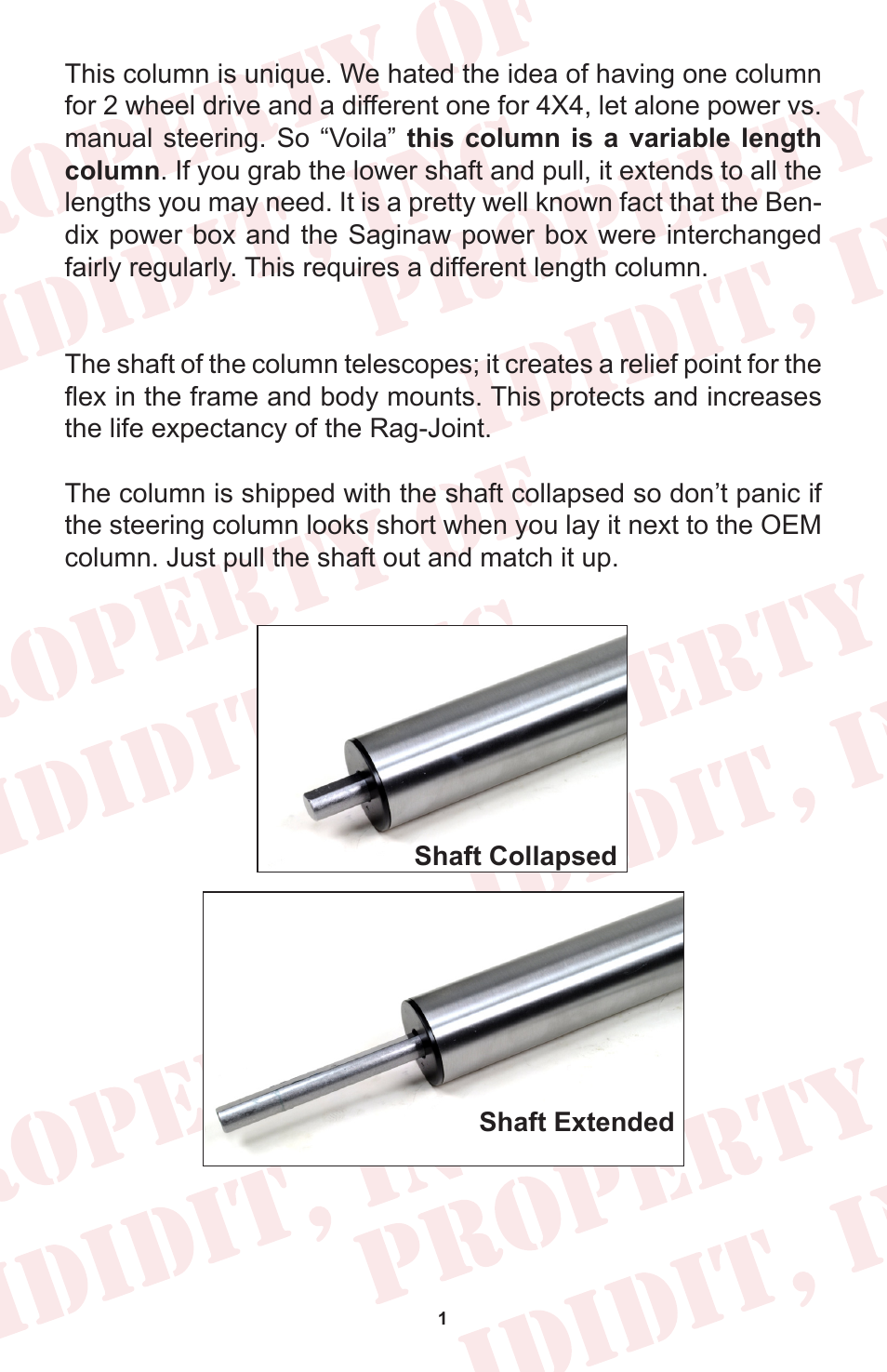 ididit Retrofit Steering Column: 1967-72 Ford Truck User Manual | Page 3 / 8