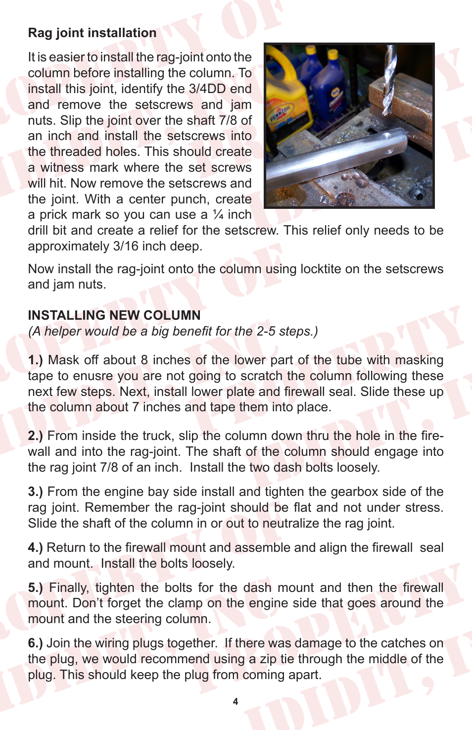 ididit Retrofit Steering Column: 1967-72 Ford Truck User Manual | Page 6 / 8