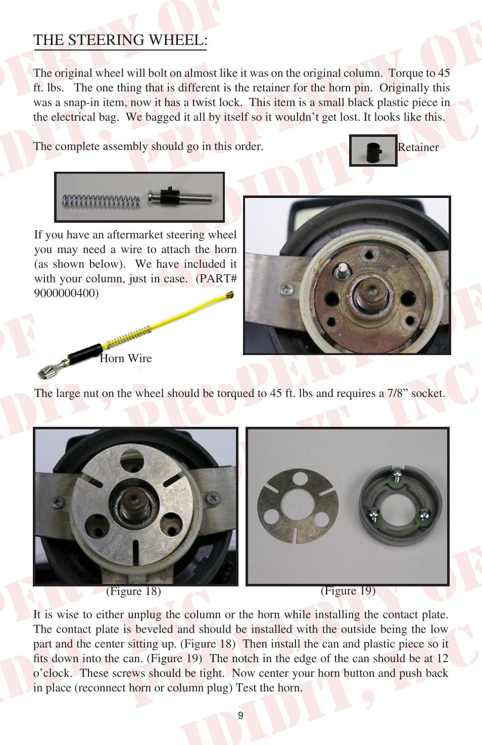 The steering wheel | ididit Retrofit Steering Column: 1976-86 Jeep CJ5 & CJ7 User Manual | Page 10 / 12