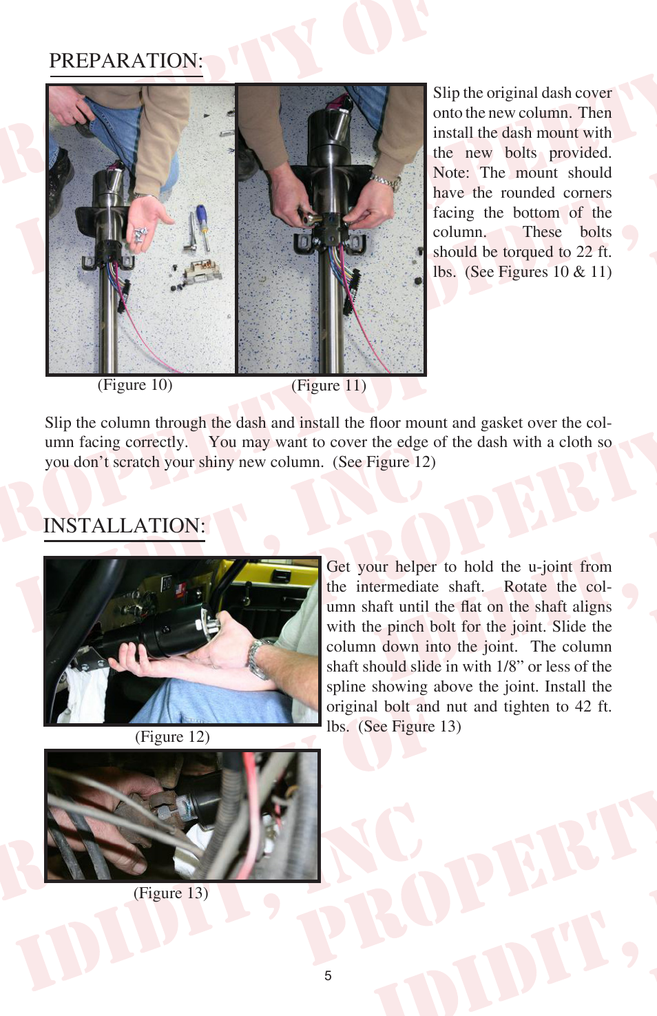 Preparation, Installation | ididit Retrofit Steering Column: 1976-86 Jeep CJ5 & CJ7 User Manual | Page 6 / 12
