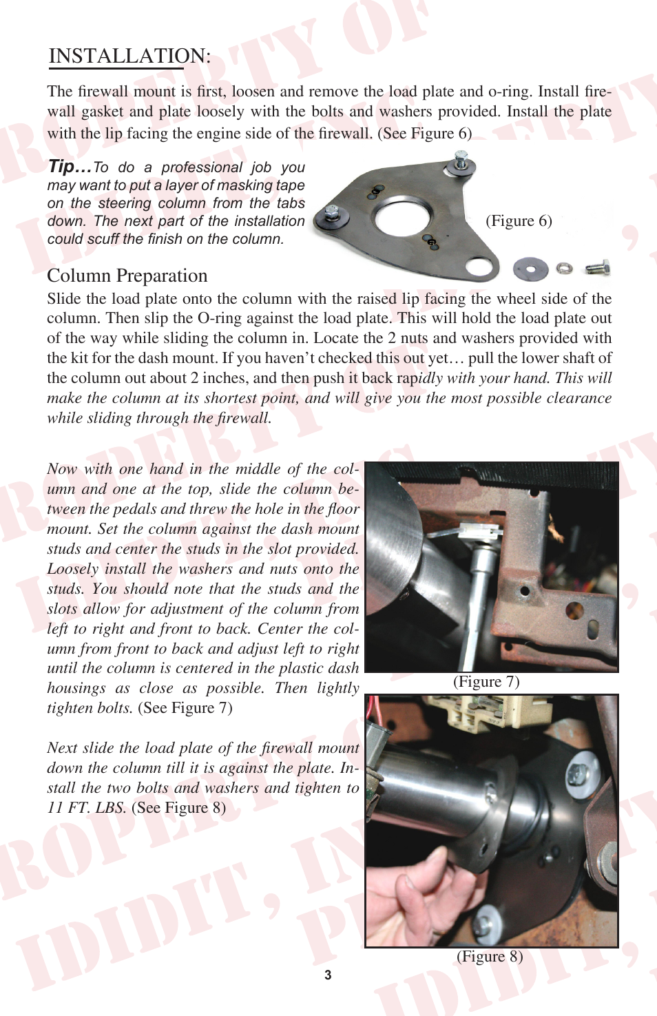 Installation, Column preparation | ididit Retrofit Steering Column: 1970-74 Cuda/Challenger User Manual | Page 4 / 12