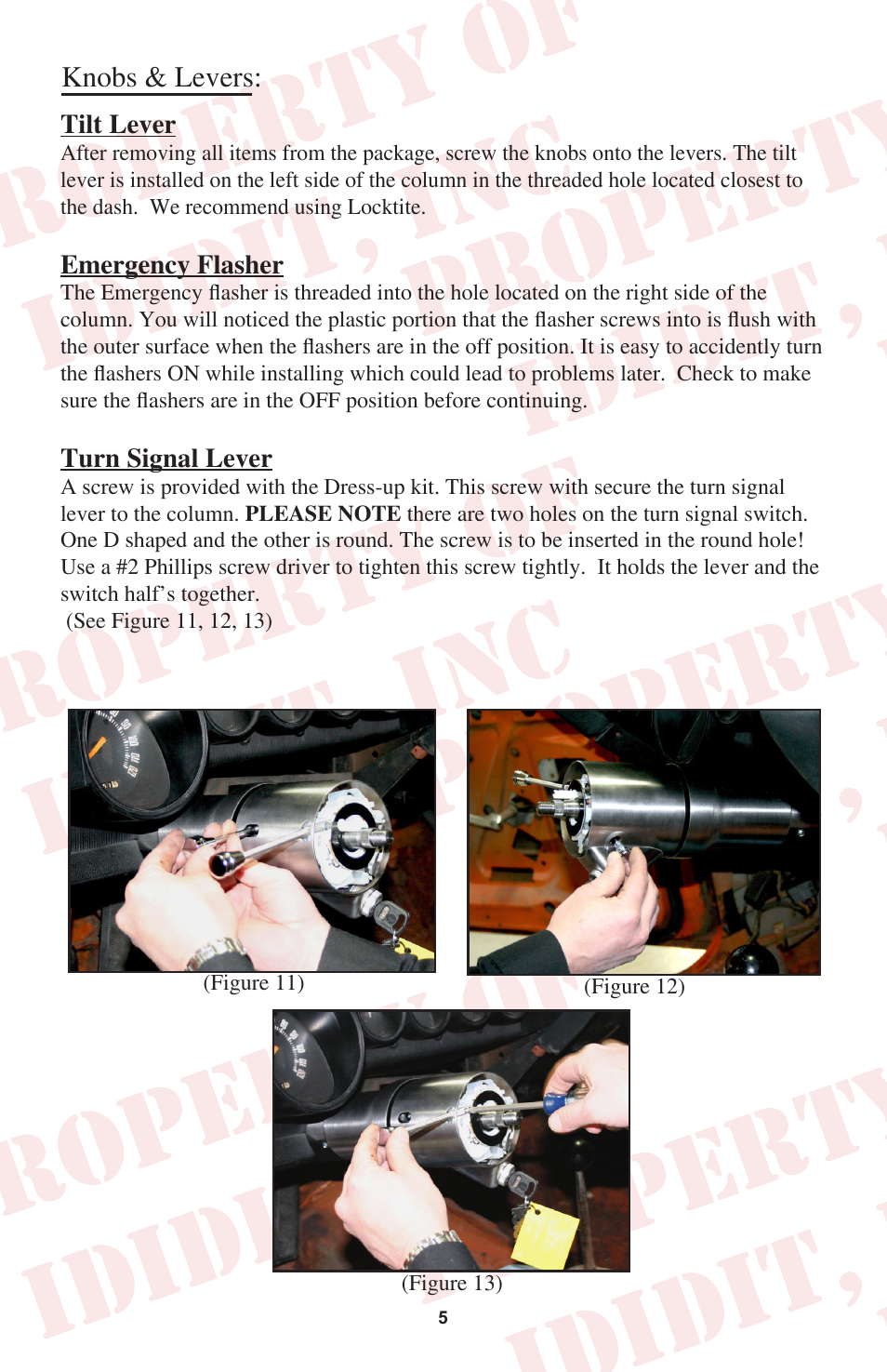 Knobs & levers | ididit Retrofit Steering Column: 1970-74 Cuda/Challenger User Manual | Page 6 / 12