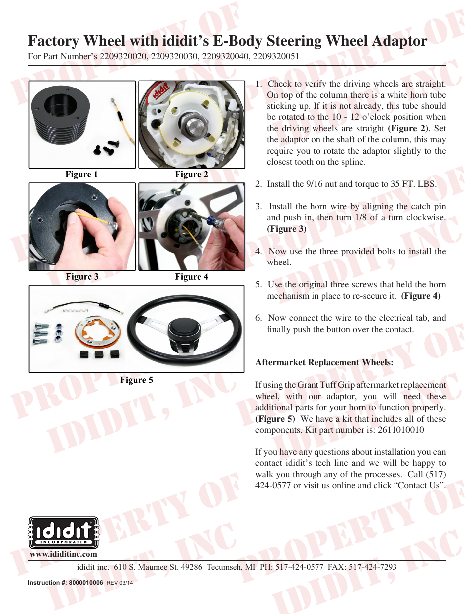 ididit Retrofit Steering Column: 1970-74 Cuda/Challenger Wheel Adaptor User Manual | 1 page