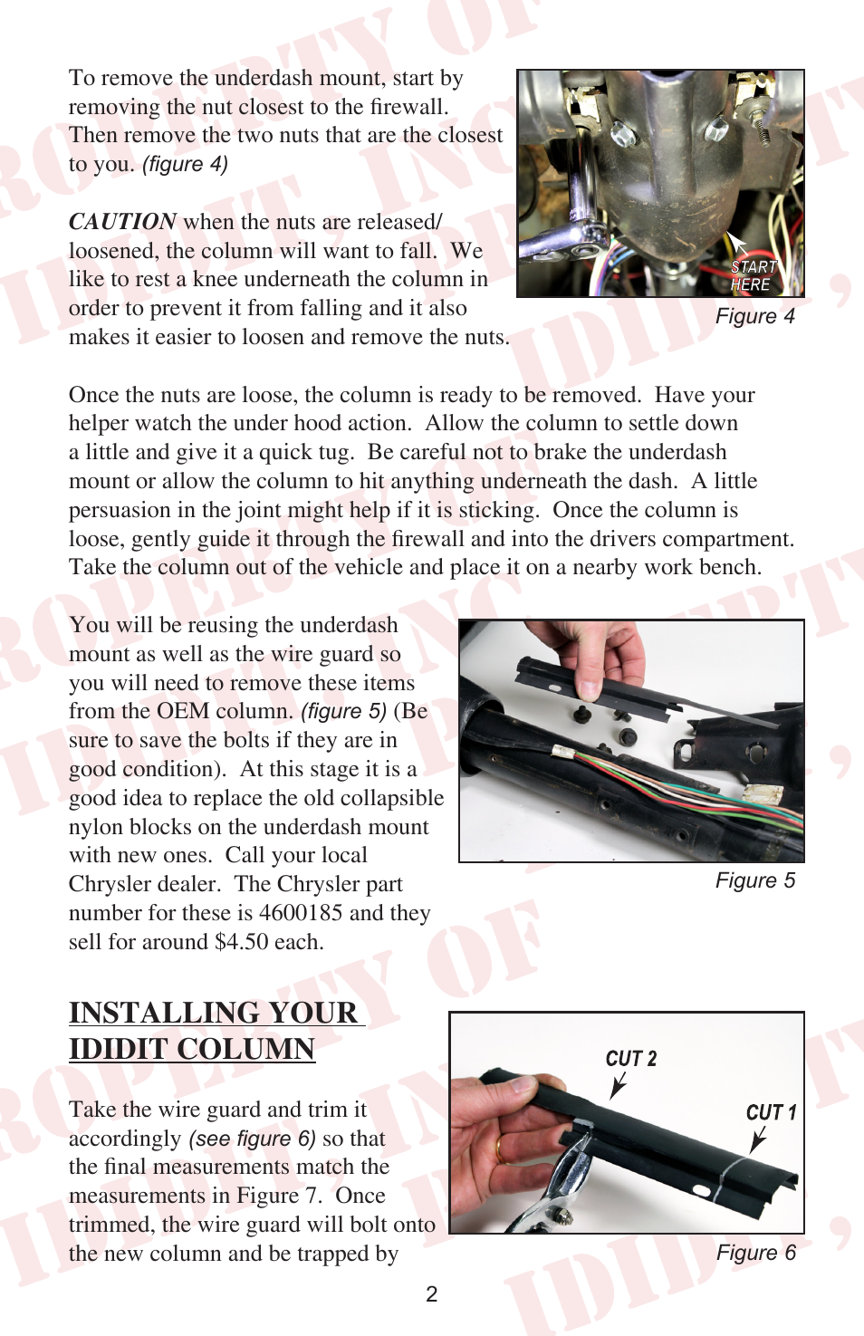 Installing your ididit column | ididit Retrofit Steering Column: 1967-69 Chrysler B-Body User Manual | Page 4 / 8