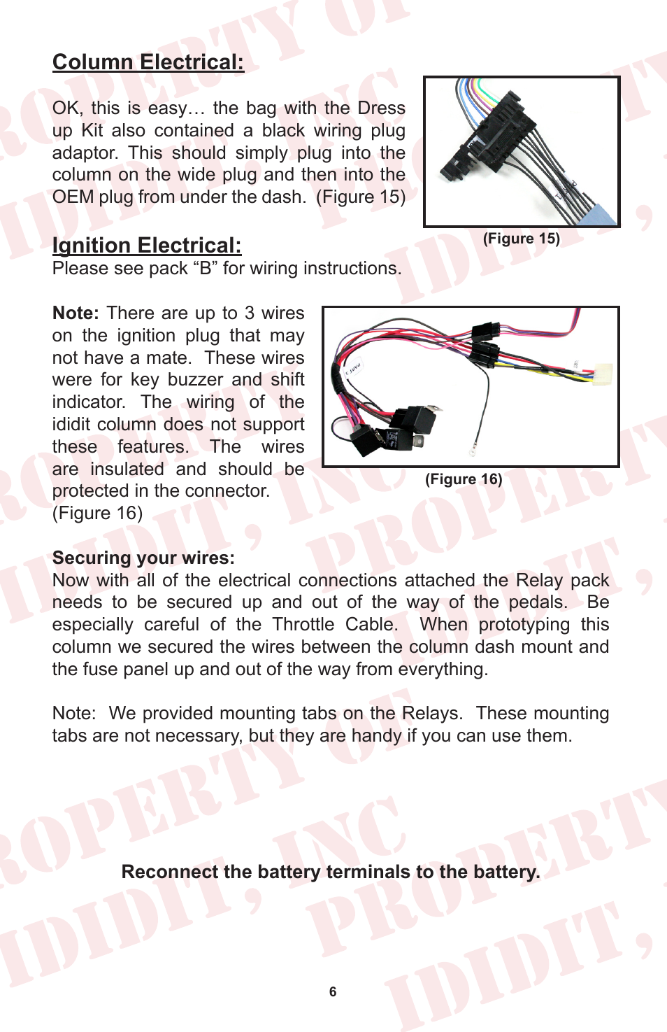 Column electrical, Ignition electrical | ididit Retrofit Steering Column: 1973 Chrysler B-Body User Manual | Page 8 / 12
