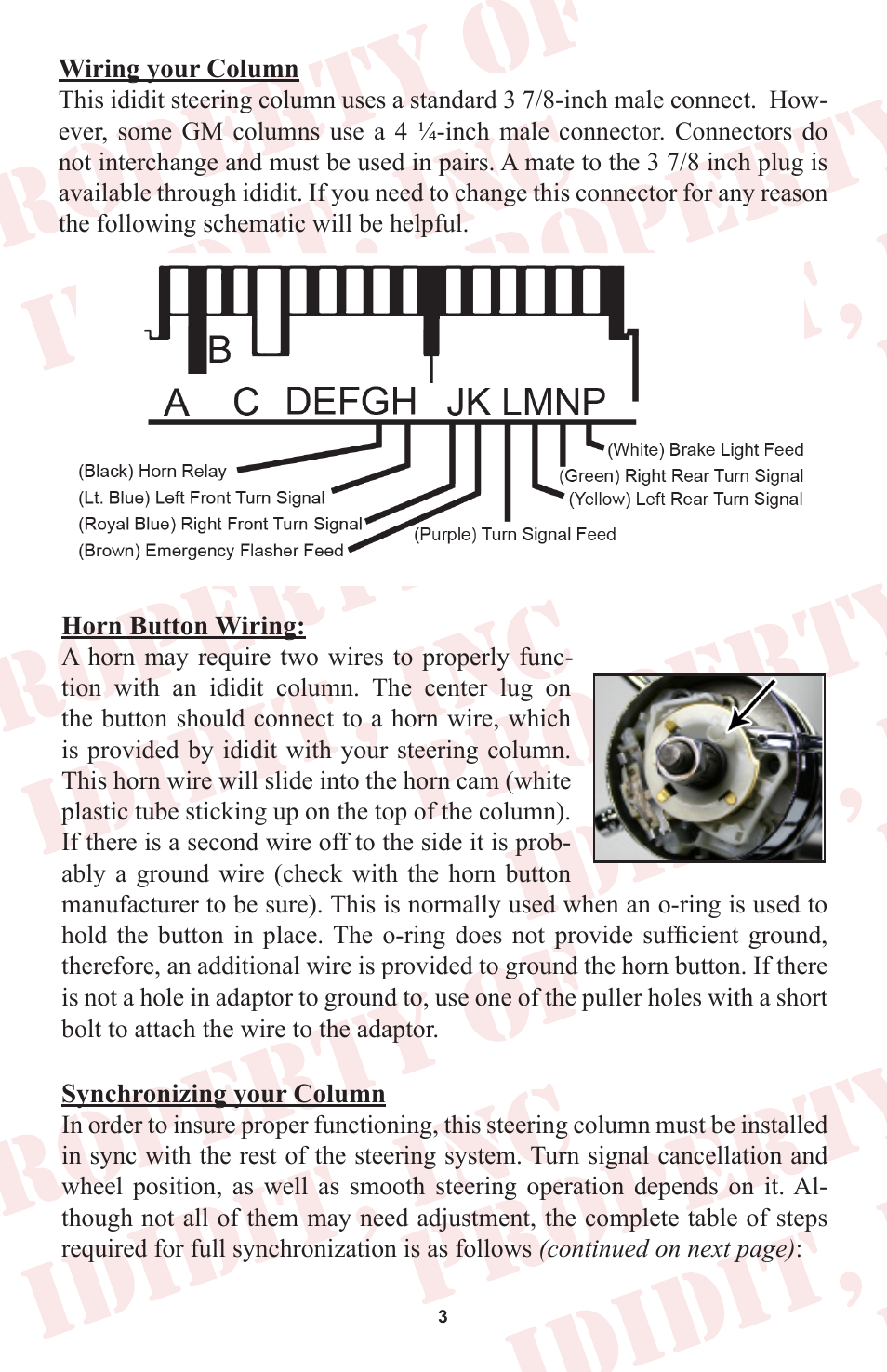 ididit Right Hand Drive & Collapsible Steering Column: RHD Universal Tilt User Manual | Page 4 / 8