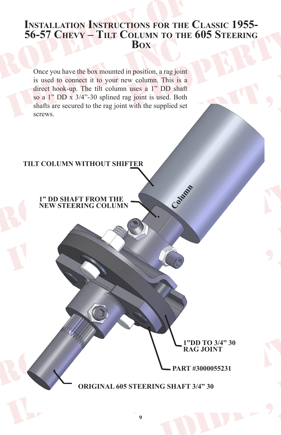 605 s | ididit Right Hand Drive & Collapsible Steering Column: RHD Tri-Five Chevy User Manual | Page 10 / 16