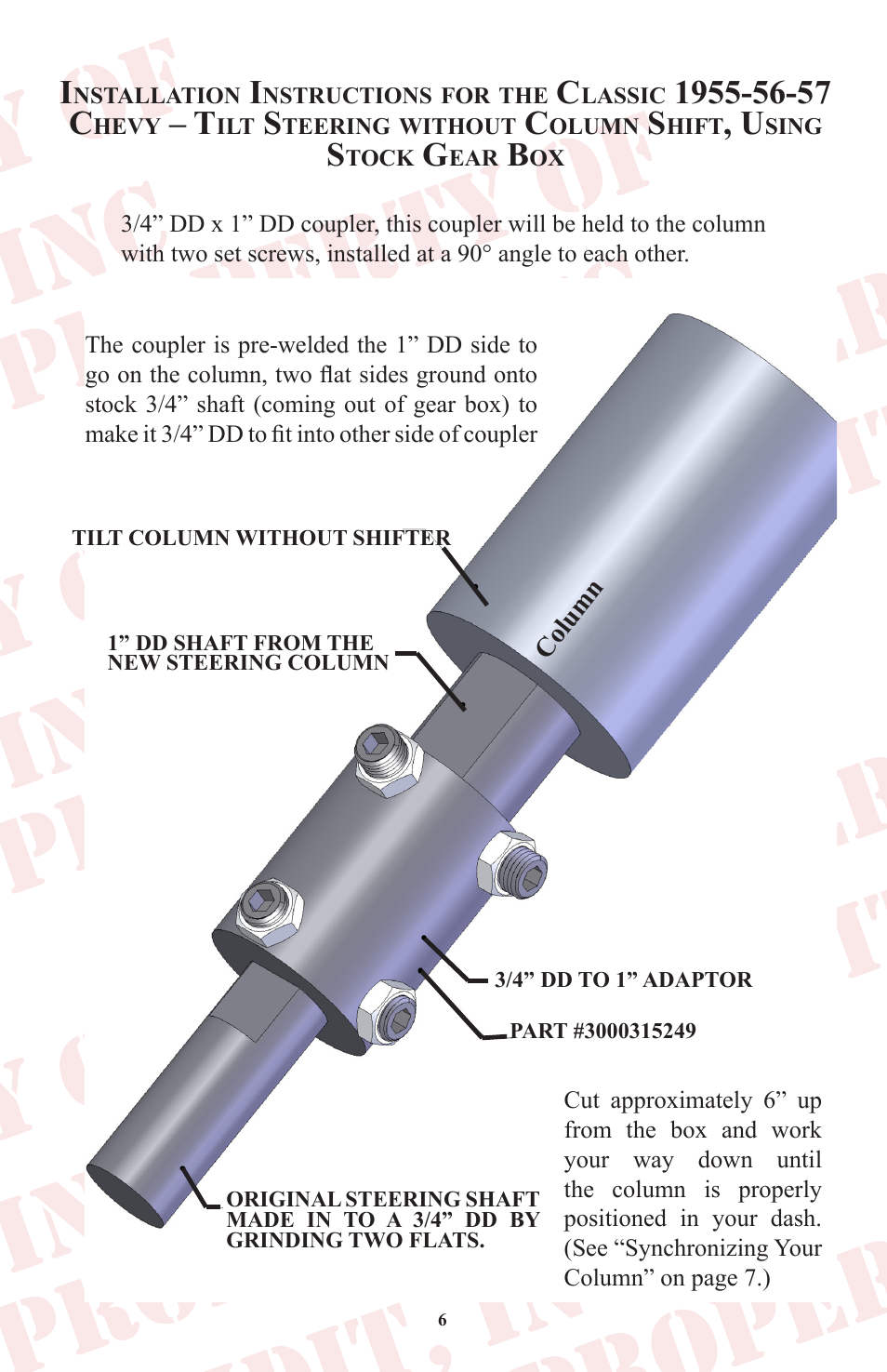 ididit Right Hand Drive & Collapsible Steering Column: RHD Tri-Five Chevy User Manual | Page 7 / 16