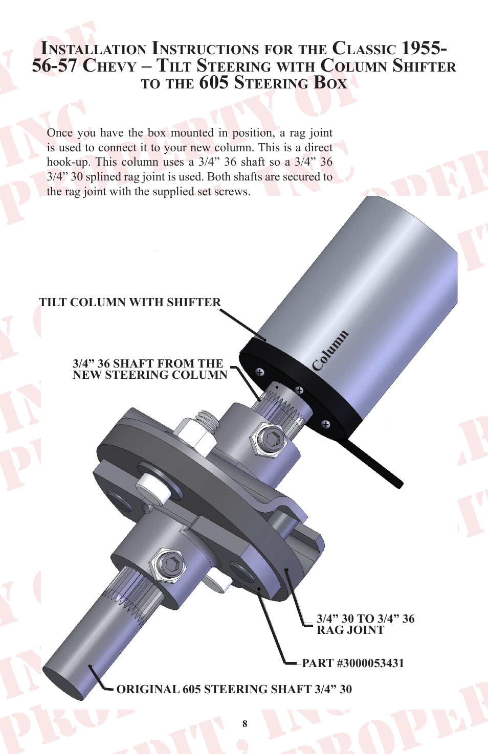 605 s | ididit Right Hand Drive & Collapsible Steering Column: RHD Tri-Five Chevy User Manual | Page 9 / 16