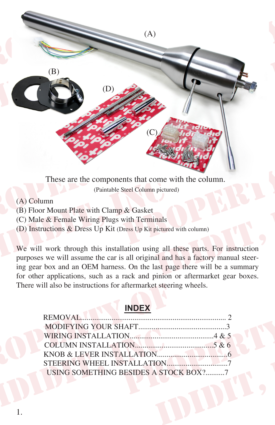 ididit Right Hand Drive & Collapsible Steering Column: RHD 1965-66 Mustang User Manual | Page 2 / 8