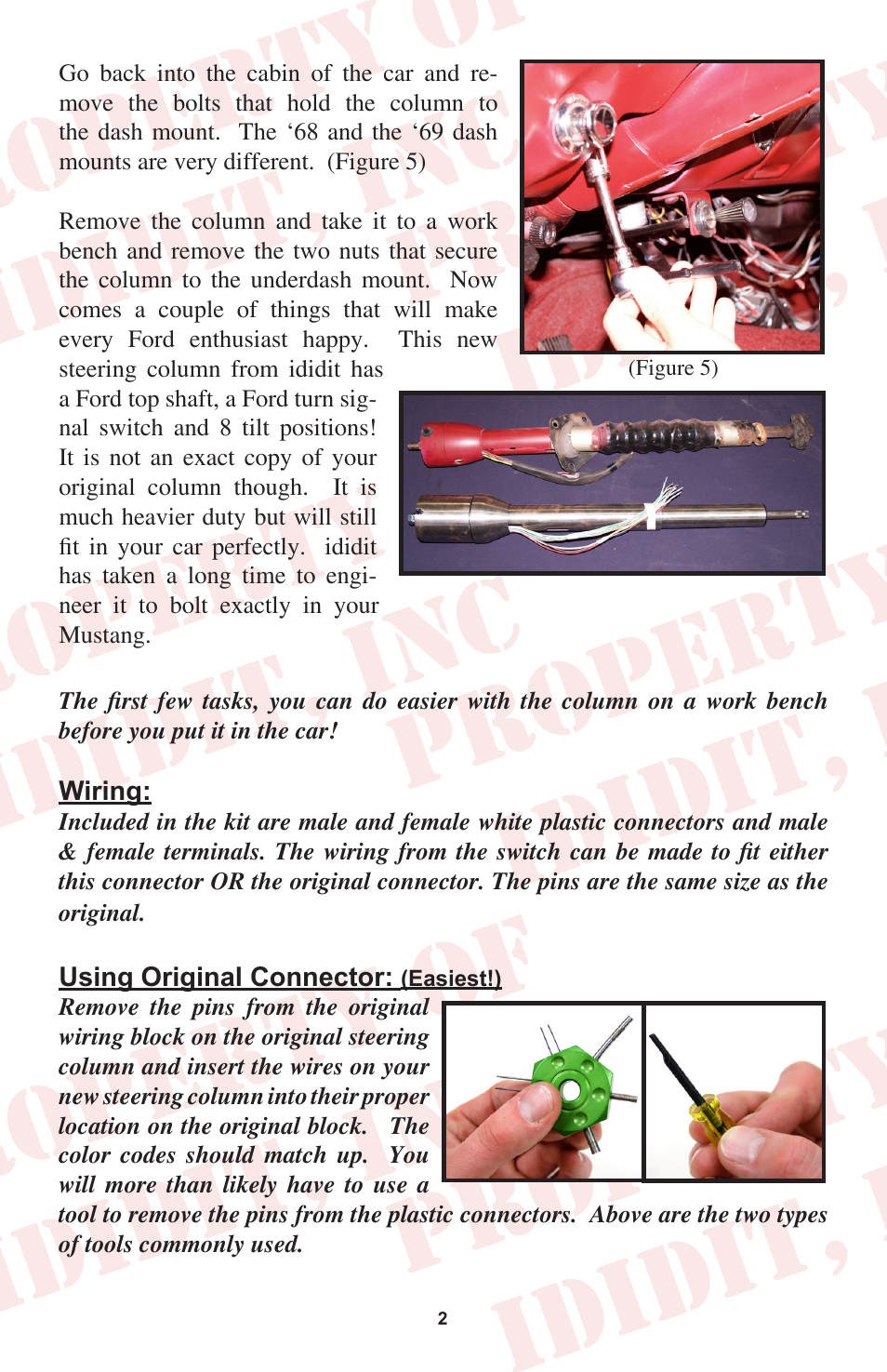 ididit Right Hand Drive & Collapsible Steering Column: RHD 1968-69 Mustang User Manual | Page 4 / 8