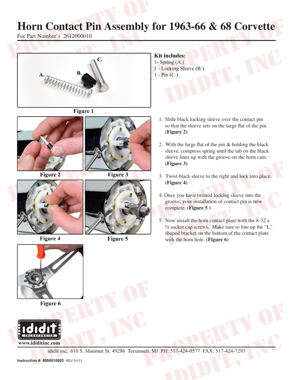 ididit Steering Wheel Adaptor: 1963-66 & 68 Corvette Adaptor User Manual | Page 2 / 2