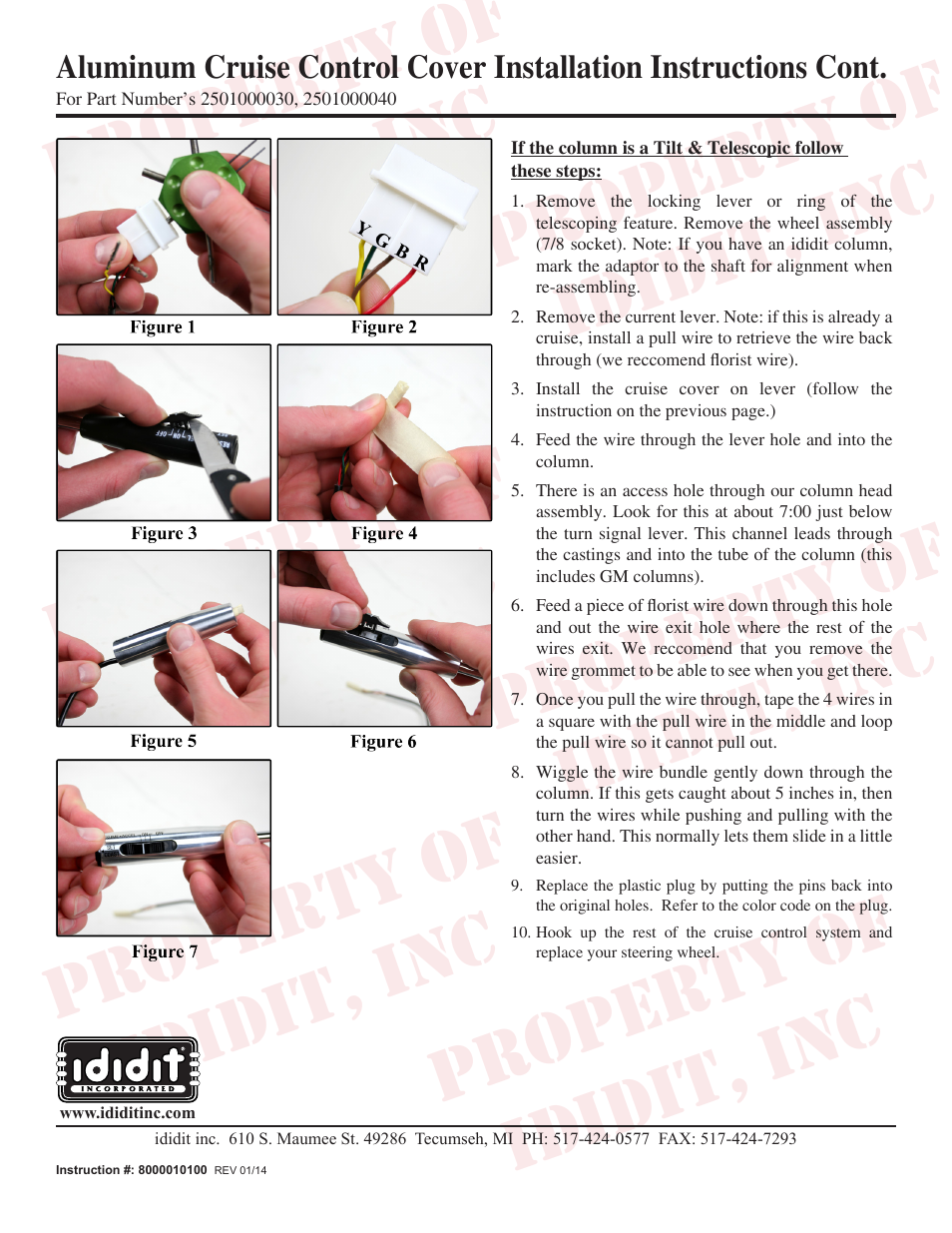 ididit Column Add-Ons: Aluminum Cruise Control Cover User Manual | Page 2 / 2