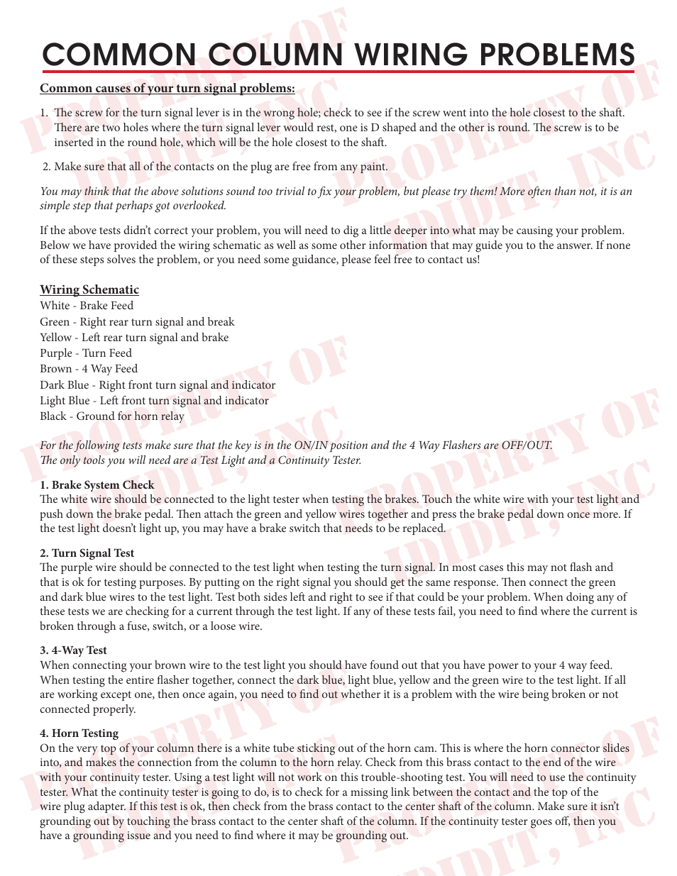 ididit Electrical: Common Column Wiring Problems User Manual | 1 page
