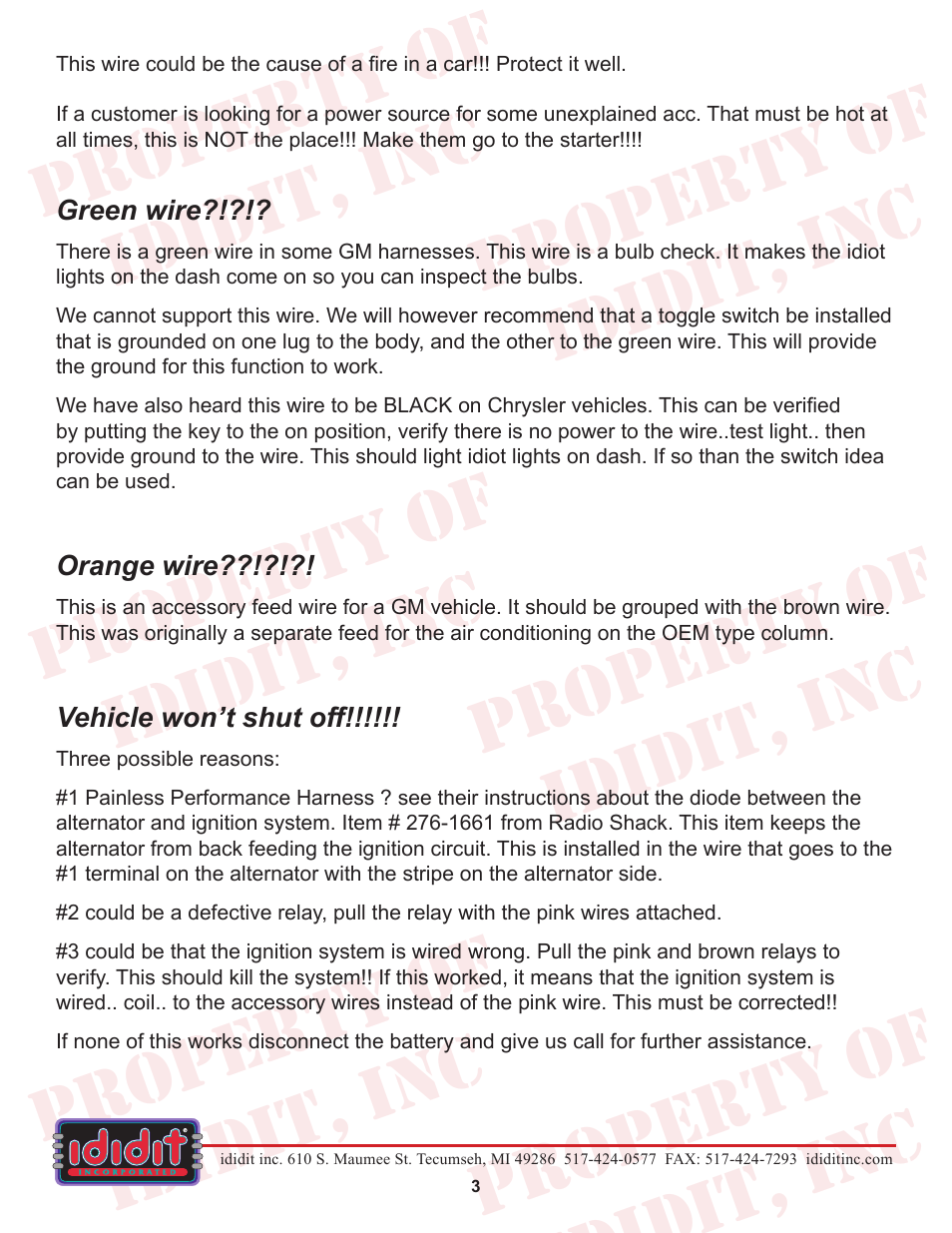 ididit Electrical: Ignition Switch Test User Manual | Page 3 / 4
