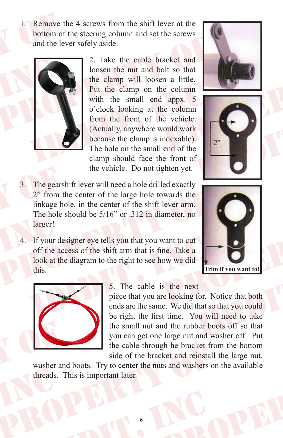 ididit Cable Shift Linkage Kit: Column to GM Transmission User Manual | Page 7 / 16