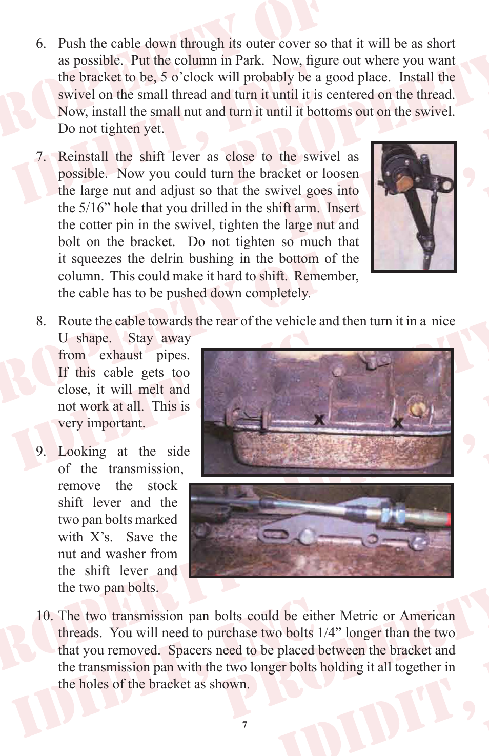 ididit Cable Shift Linkage Kit: Column to GM Transmission User Manual | Page 8 / 16