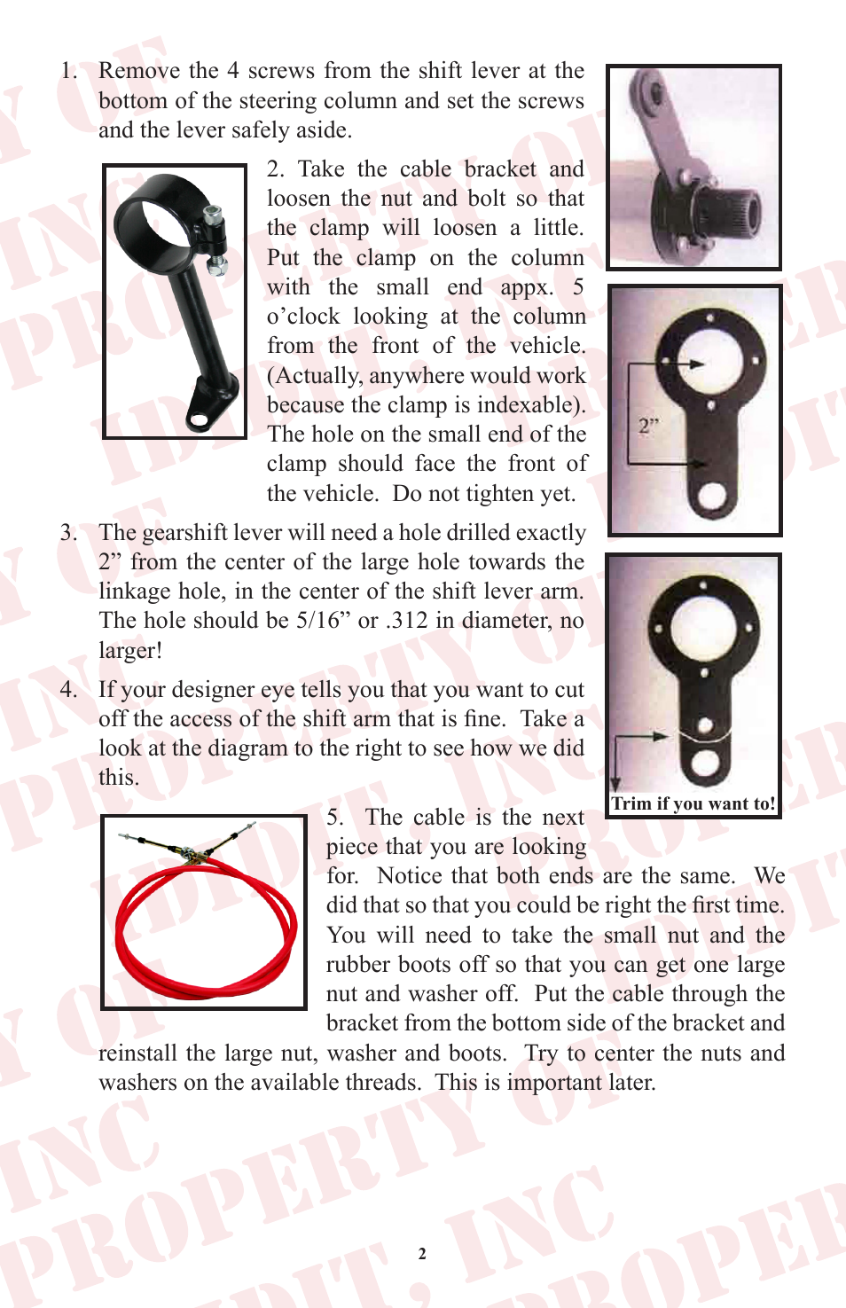 ididit Cable Shift Linkage Kit: Column to Ford C-6 Transmission User Manual | Page 3 / 8