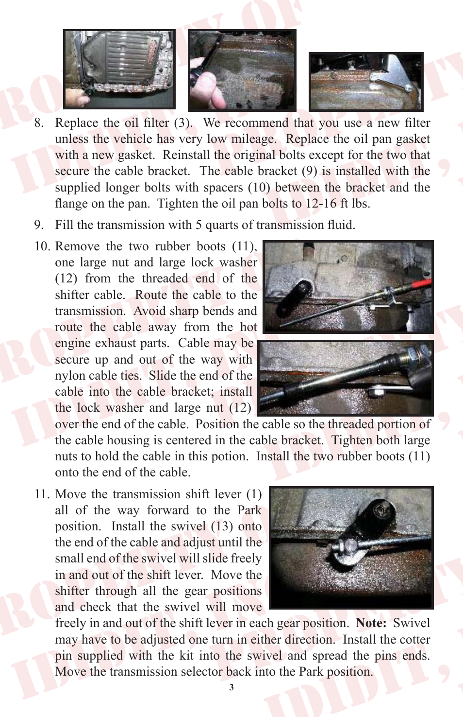 ididit Cable Shift Linkage Kit: Column to Ford AOD Transmission User Manual | Page 4 / 8
