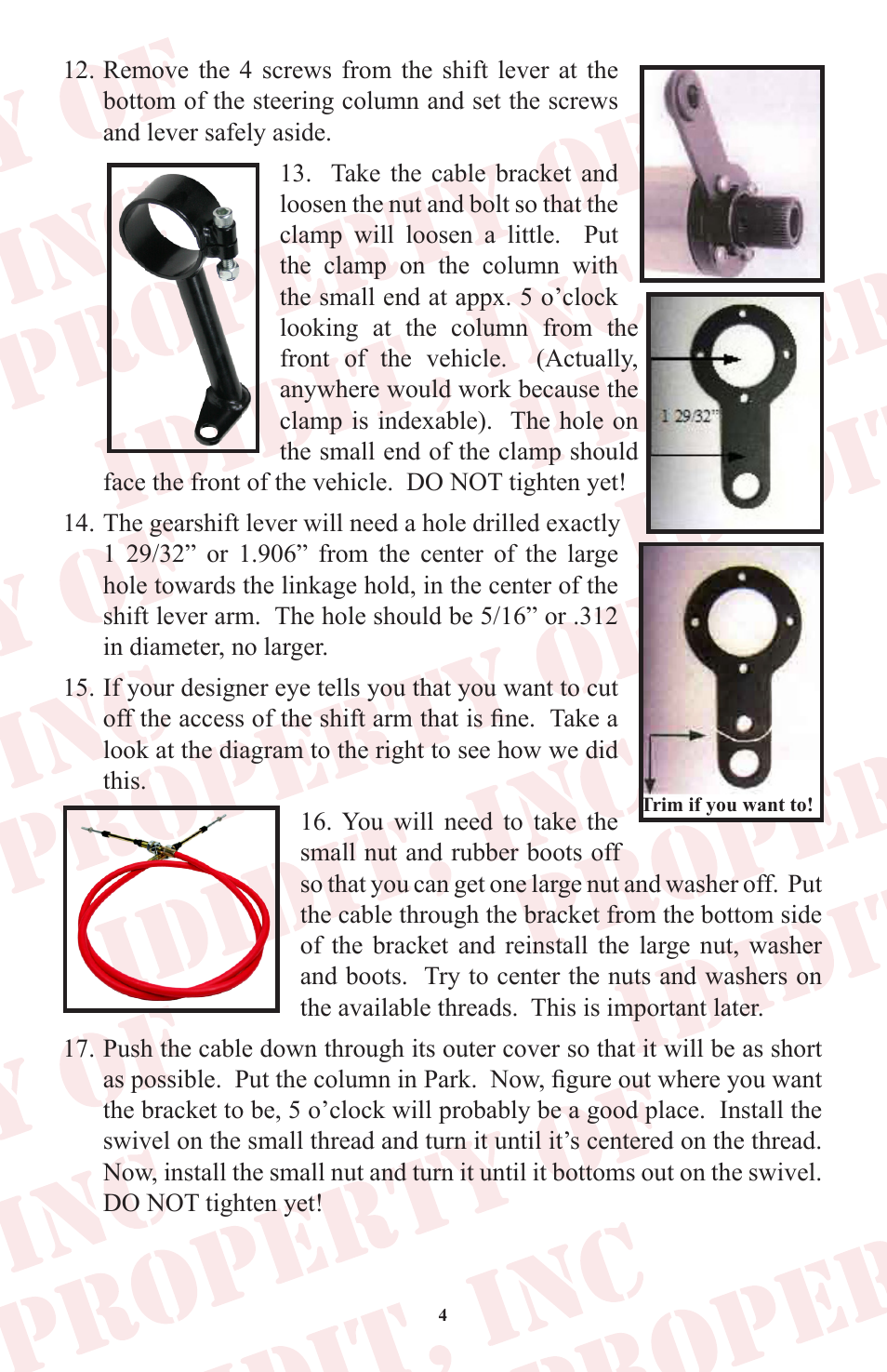 ididit Cable Shift Linkage Kit: Column to Ford AOD Transmission User Manual | Page 5 / 8