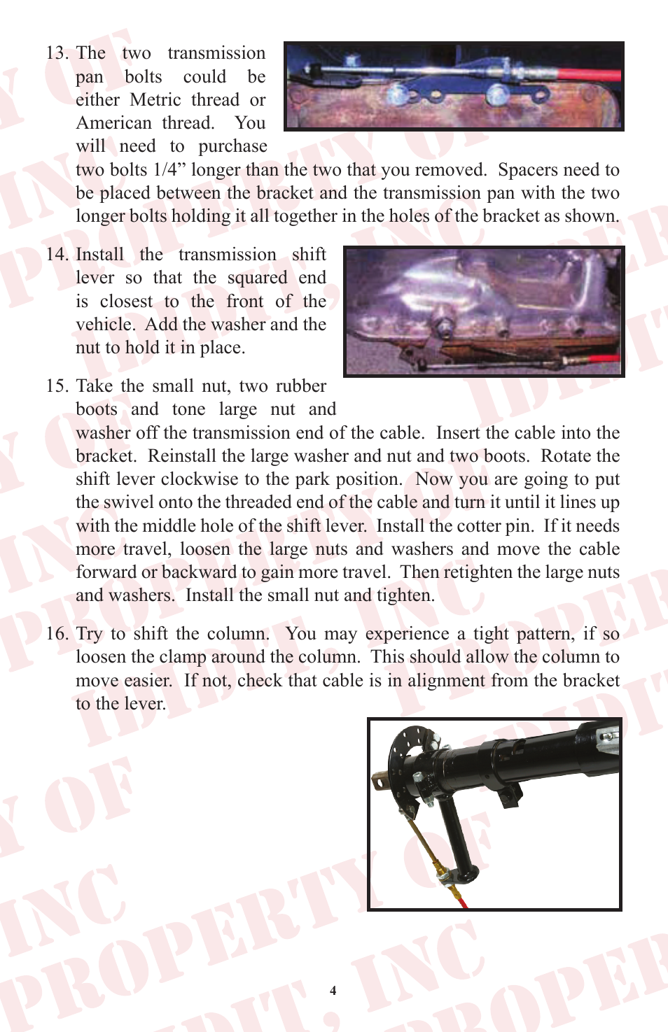 ididit Cable Shift Linkage Kit: GM Column to GM Transmission User Manual | Page 5 / 16