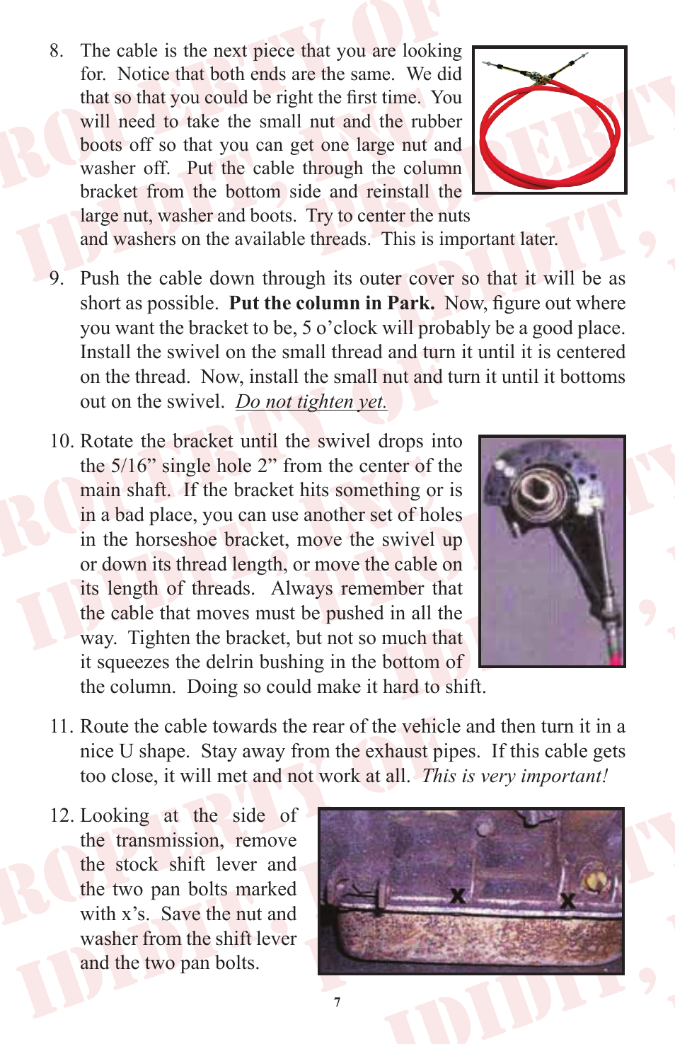 ididit Cable Shift Linkage Kit: GM Column to GM Transmission User Manual | Page 8 / 16