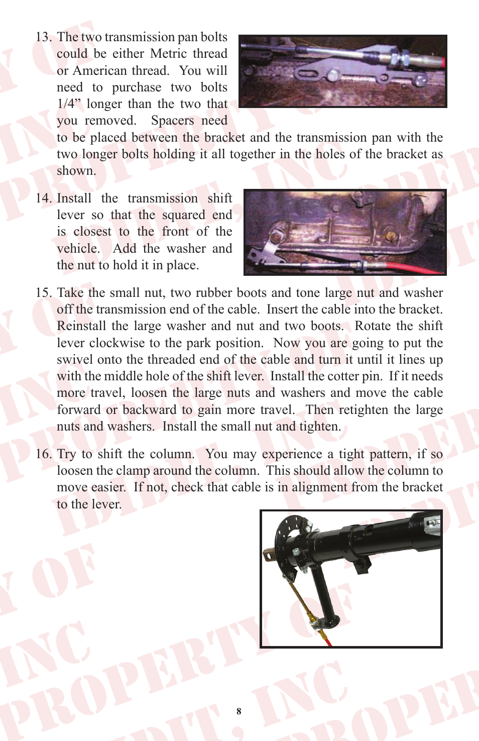 ididit Cable Shift Linkage Kit: GM Column to GM Transmission User Manual | Page 9 / 16