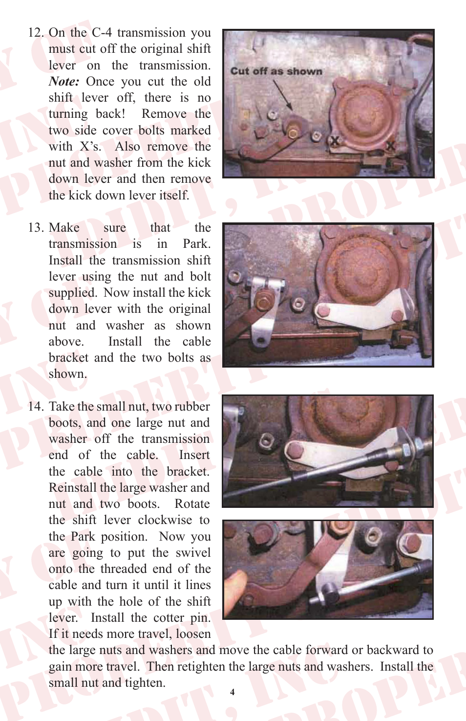 ididit Cable Shift Linkage Kit: Ford Column to Ford C-4 Transmission User Manual | Page 5 / 8