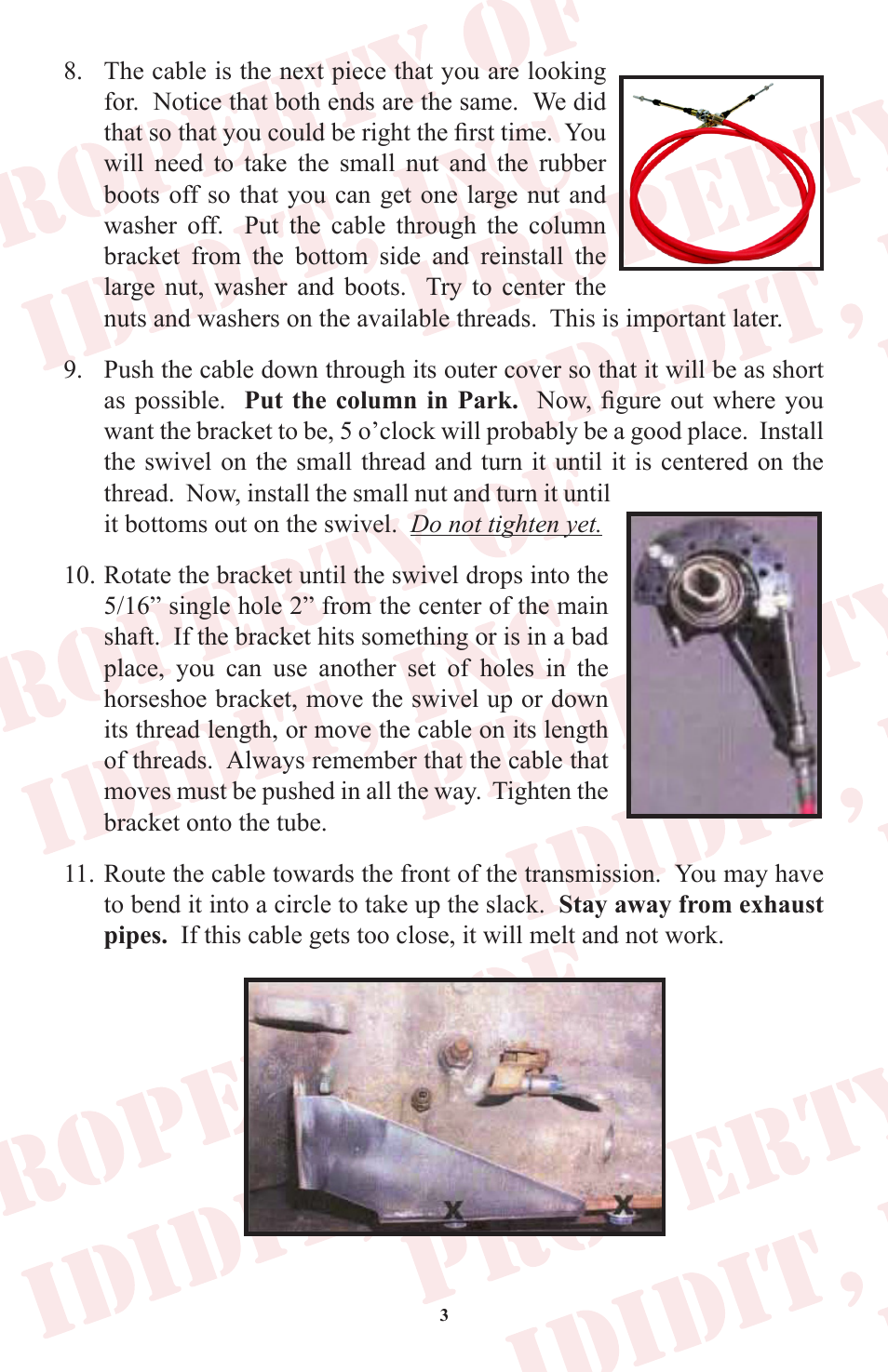 ididit Cable Shift Linkage Kit: Chrysler Column to Chrysler 727&904 Transmission User Manual | Page 4 / 8