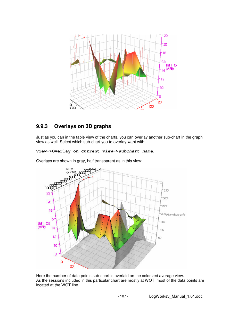 3 overlays on 3d graphs | Innovate Motorsports LogWorks 3 User Manual | Page 107 / 145