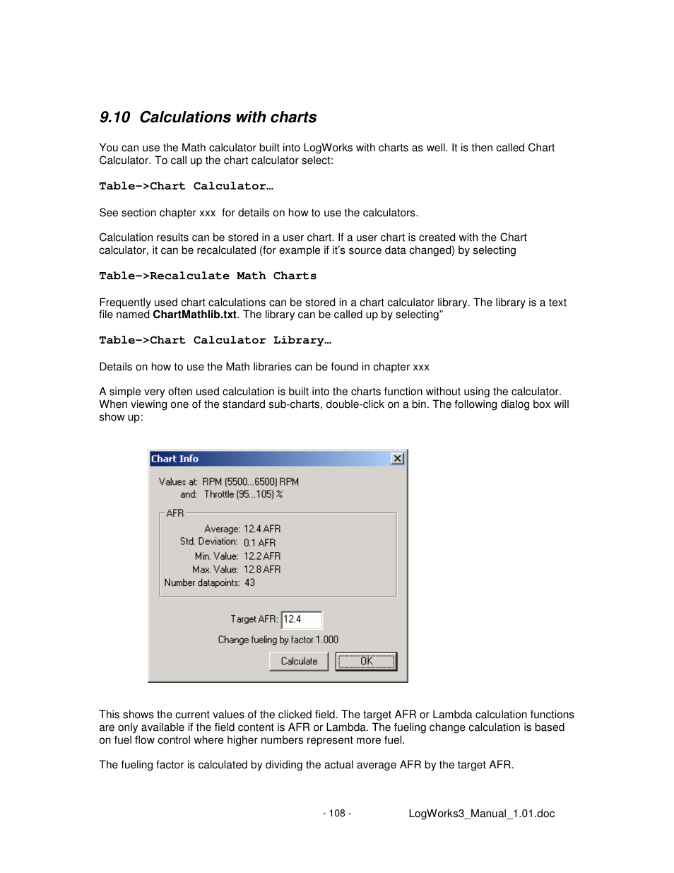 10 calculations with charts | Innovate Motorsports LogWorks 3 User Manual | Page 108 / 145
