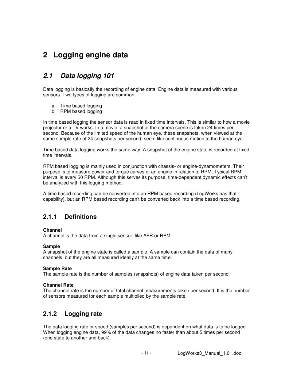 2 logging engine data | Innovate Motorsports LogWorks 3 User Manual | Page 11 / 145