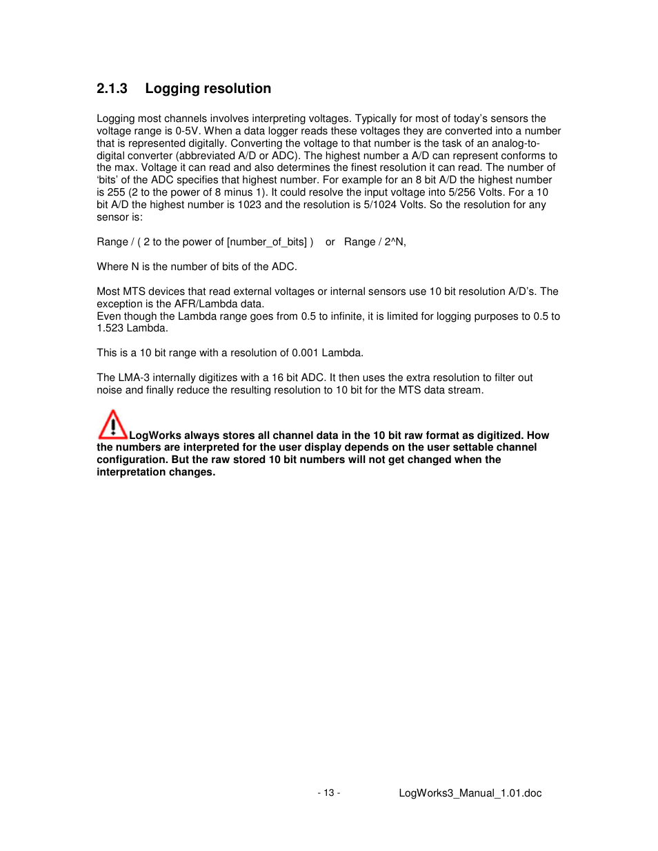 3 logging resolution | Innovate Motorsports LogWorks 3 User Manual | Page 13 / 145