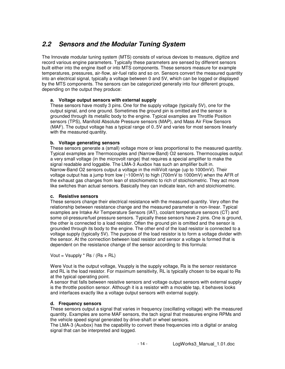 2 sensors and the modular tuning system | Innovate Motorsports LogWorks 3 User Manual | Page 14 / 145