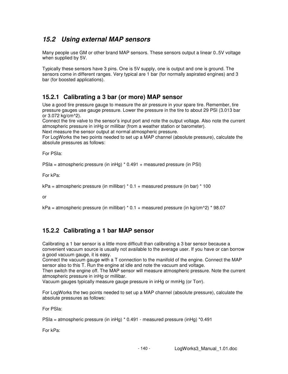 2 using external map sensors | Innovate Motorsports LogWorks 3 User Manual | Page 140 / 145