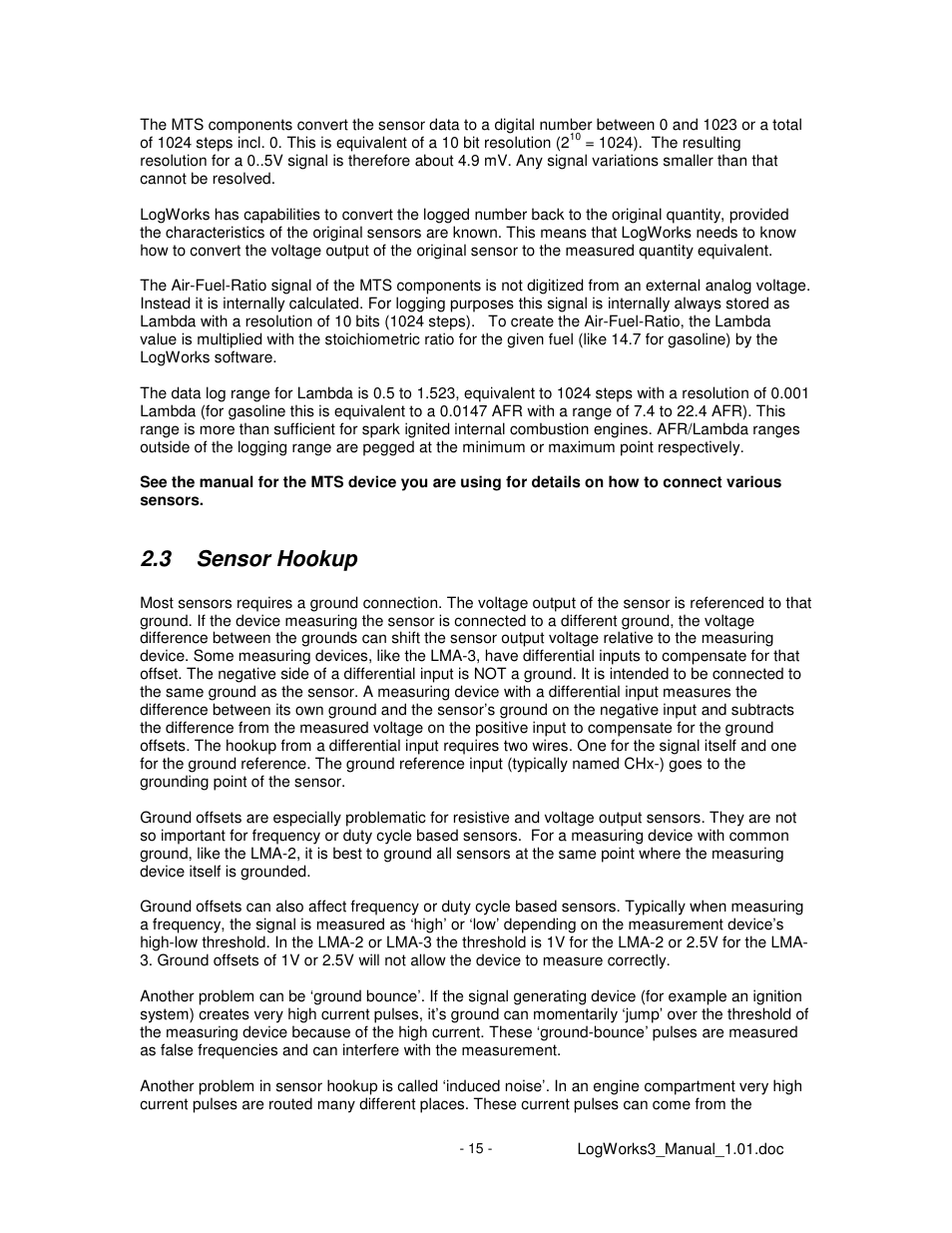 3 sensor hookup | Innovate Motorsports LogWorks 3 User Manual | Page 15 / 145