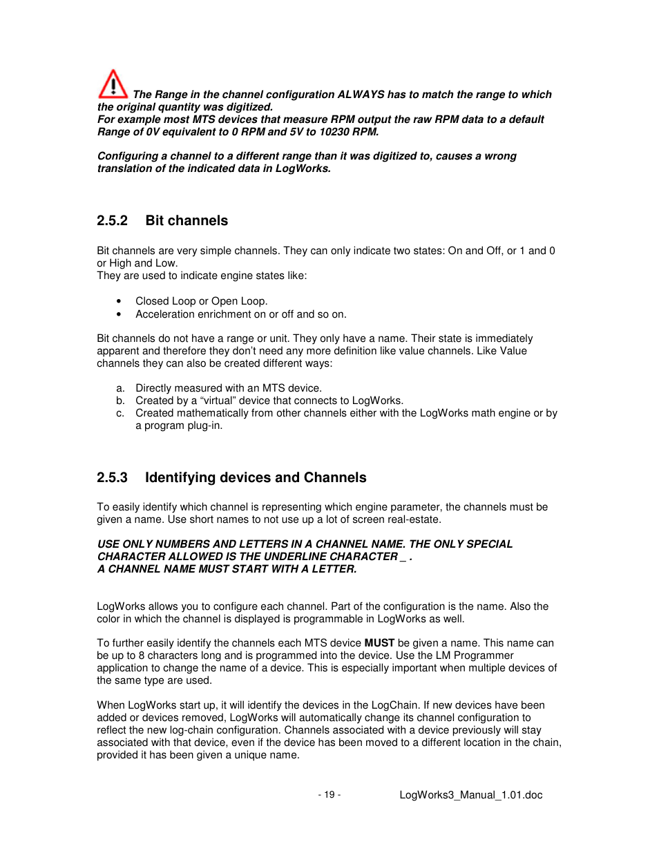 2 bit channels, 3 identifying devices and channels | Innovate Motorsports LogWorks 3 User Manual | Page 19 / 145