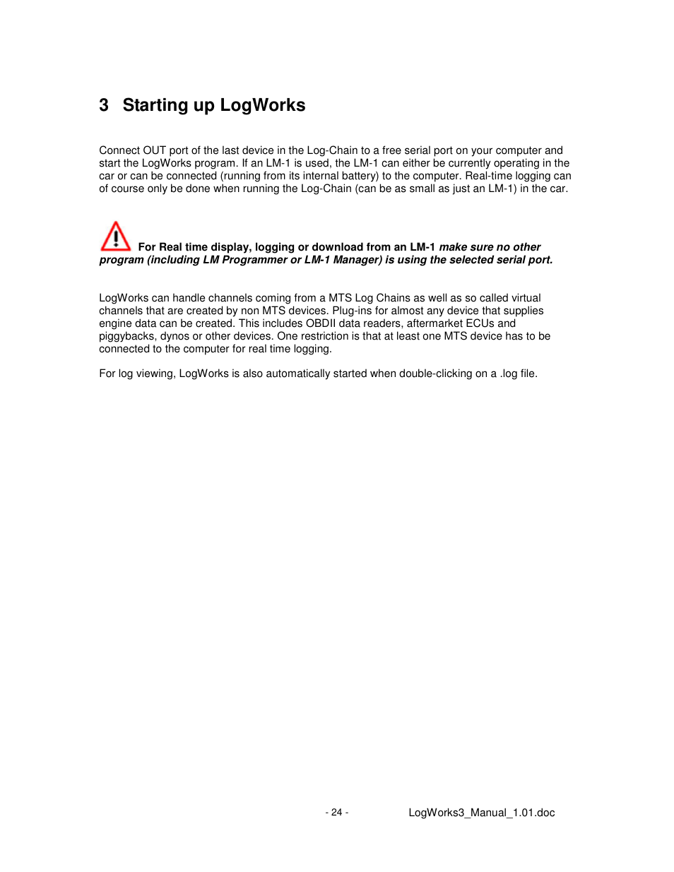 3 starting up logworks | Innovate Motorsports LogWorks 3 User Manual | Page 24 / 145