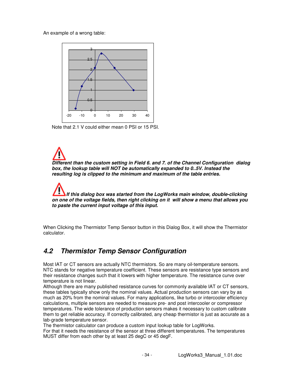 2 thermistor temp sensor configuration | Innovate Motorsports LogWorks 3 User Manual | Page 34 / 145
