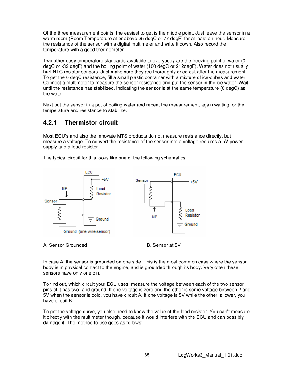 1 thermistor circuit | Innovate Motorsports LogWorks 3 User Manual | Page 35 / 145