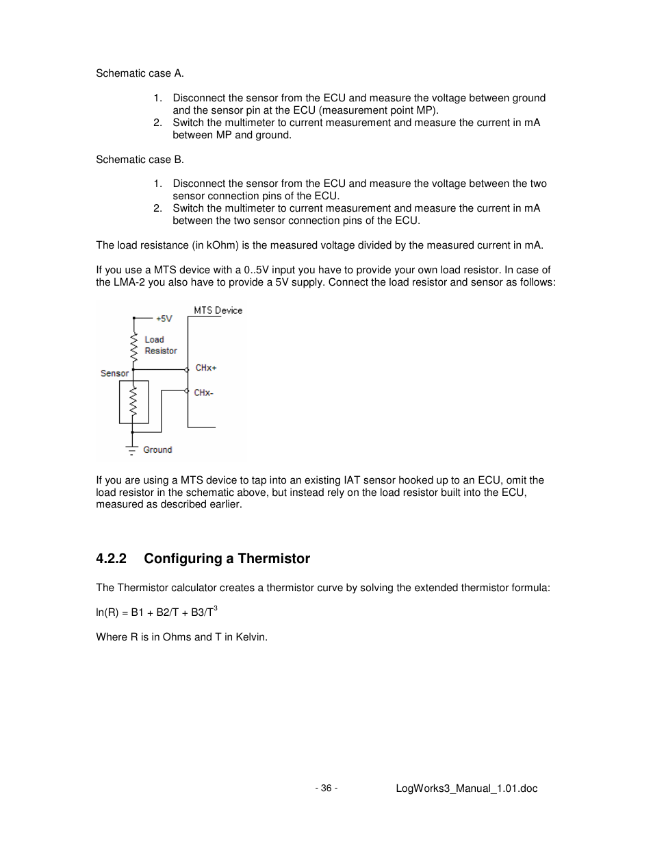 2 configuring a thermistor | Innovate Motorsports LogWorks 3 User Manual | Page 36 / 145