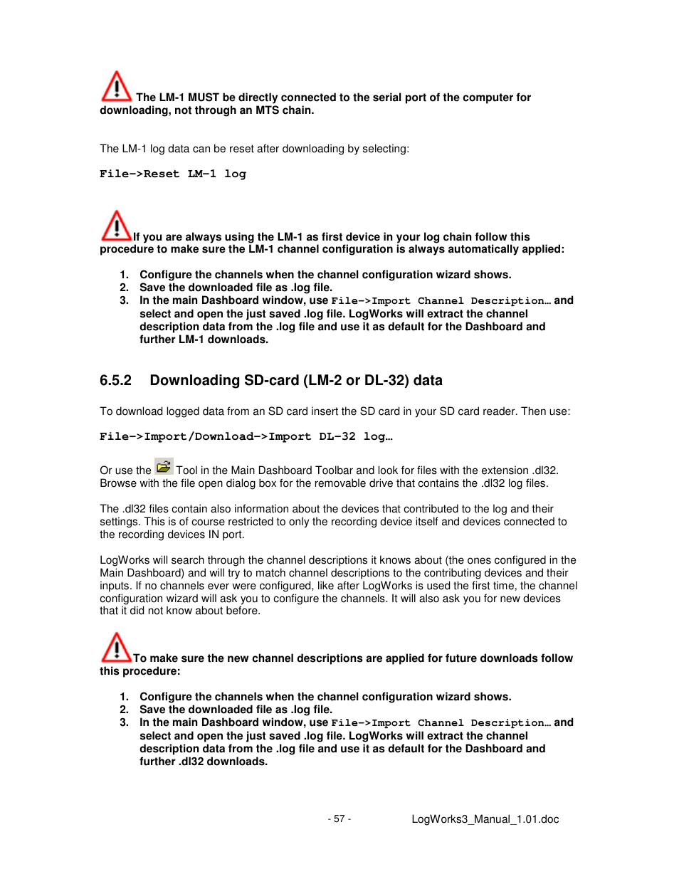 2 downloading sd-card (lm-2 or dl-32) data | Innovate Motorsports LogWorks 3 User Manual | Page 57 / 145