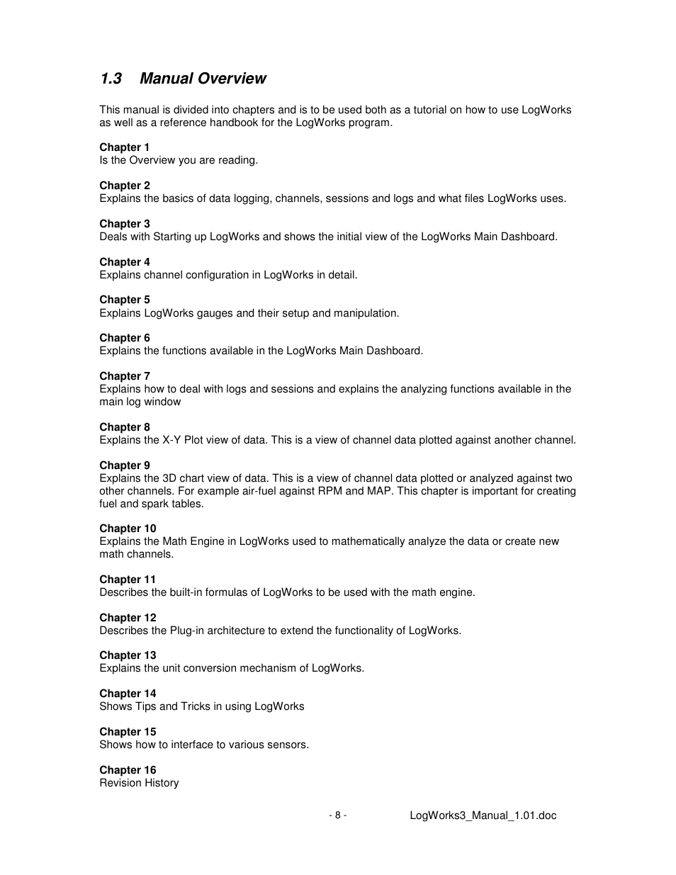 3 manual overview | Innovate Motorsports LogWorks 3 User Manual | Page 8 / 145