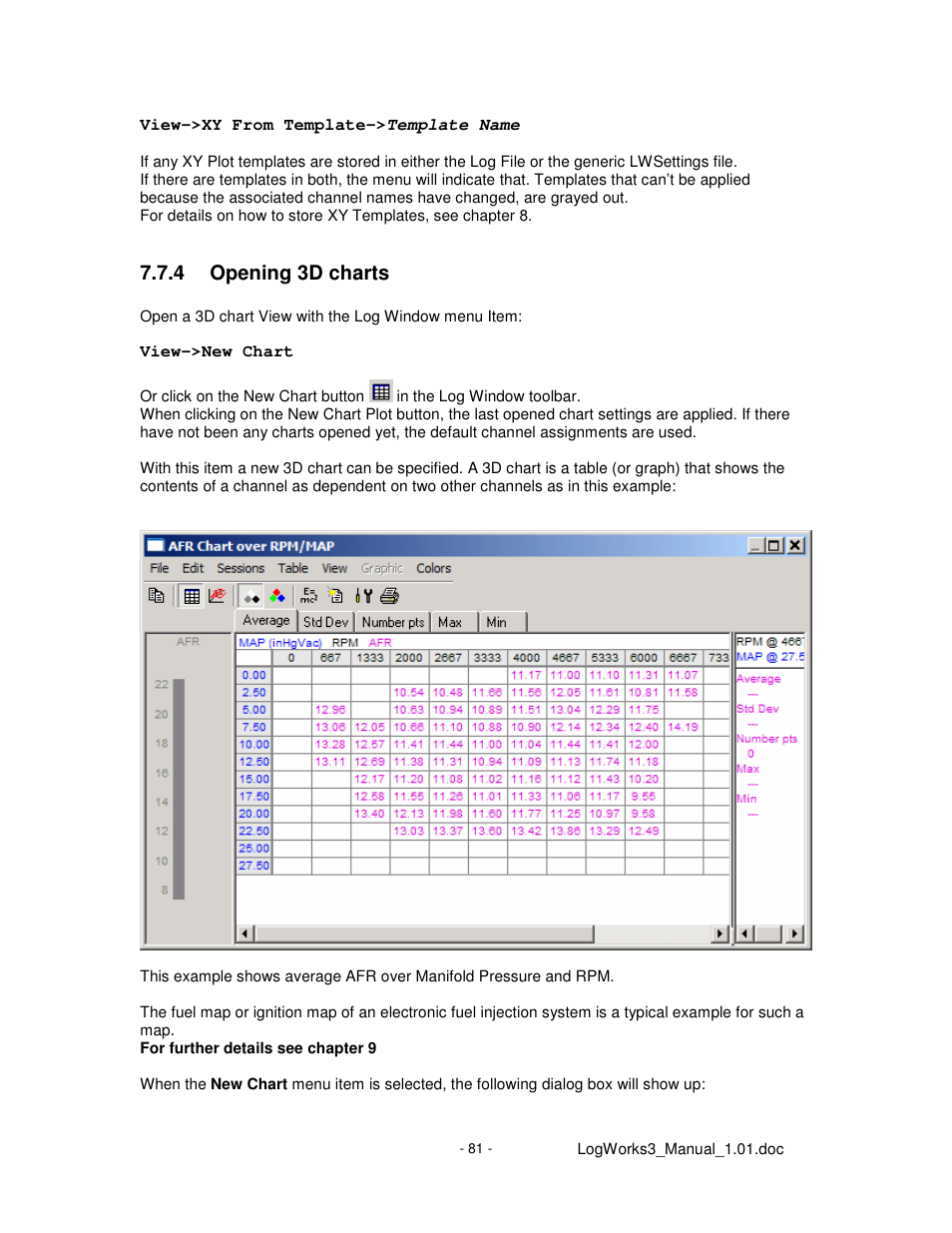 4 opening 3d charts | Innovate Motorsports LogWorks 3 User Manual | Page 81 / 145