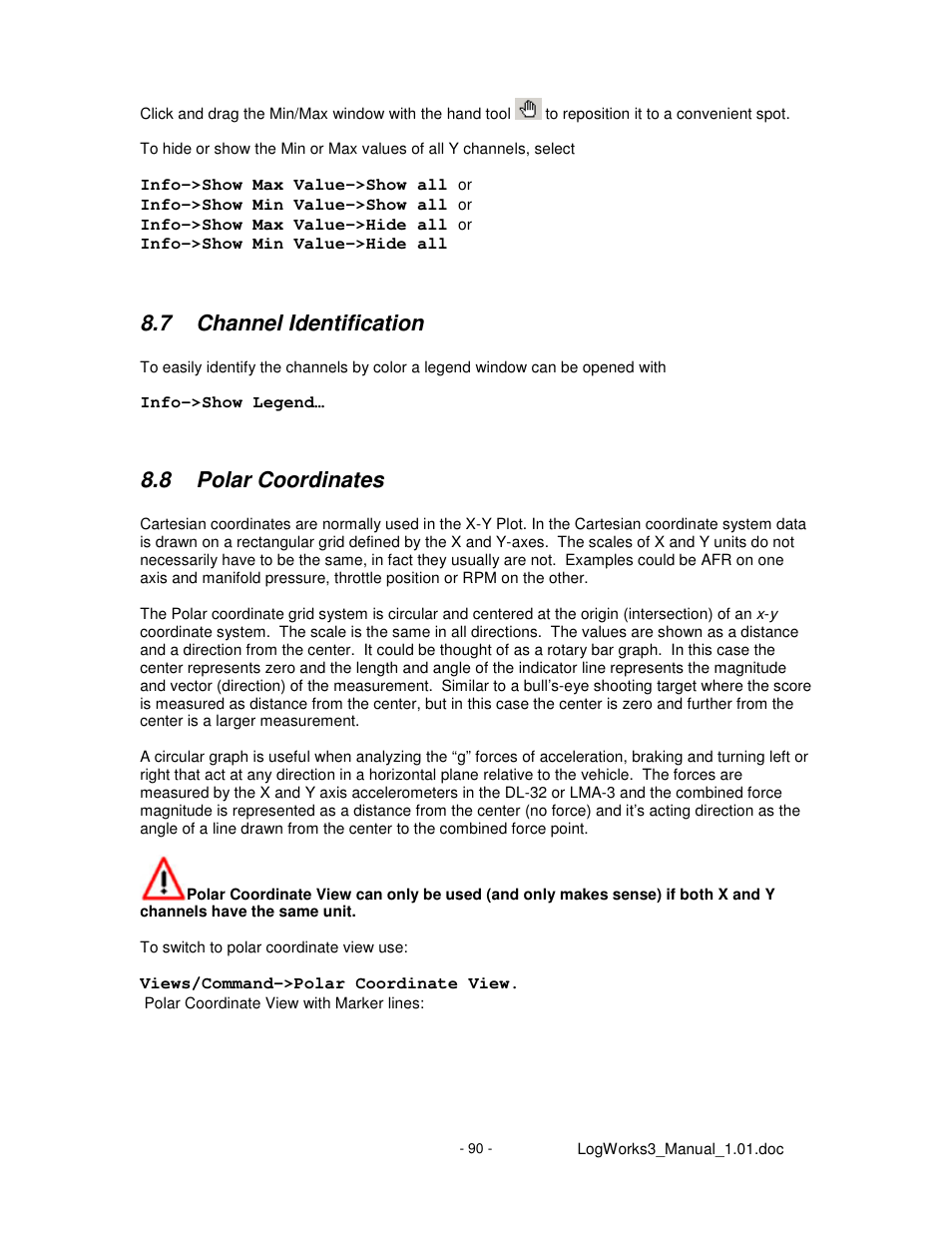 7 channel identification, 8 polar coordinates | Innovate Motorsports LogWorks 3 User Manual | Page 90 / 145