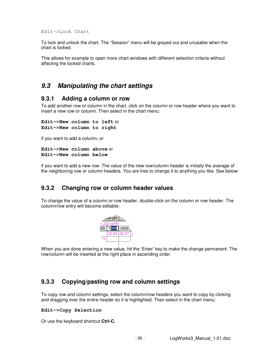 3 manipulating the chart settings | Innovate Motorsports LogWorks 3 User Manual | Page 95 / 145